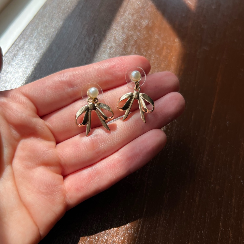 Altar’d State Gold Bow Earrings